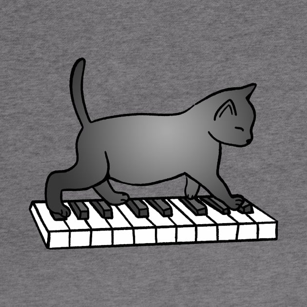 Cat Playing Piano by Kelly Louise Art